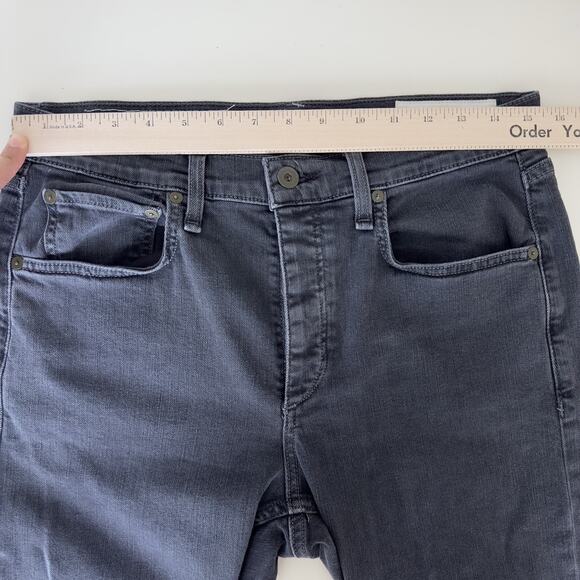 Rag & Bone Jeans Mens 32x34 Slim Fit 2 Gray Charcoal Button Fly Stretch - Picture 10 of 11